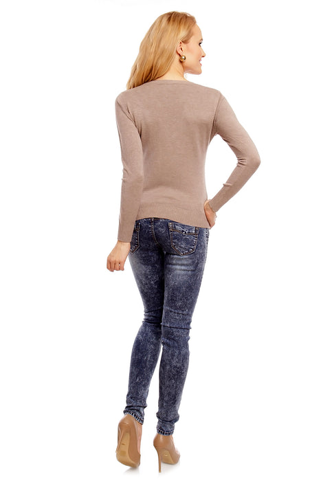 V-neck sweater brown