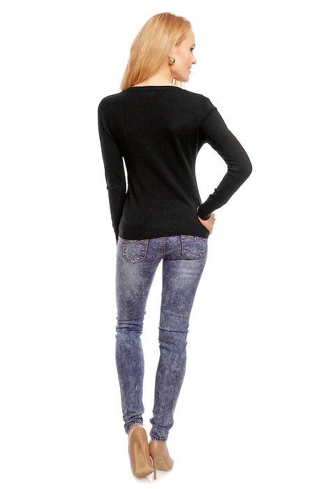 V-neck sweater black